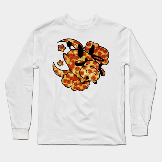 Angel Cow - Pepperoni Pizza Texture Long Sleeve T-Shirt by saradaboru